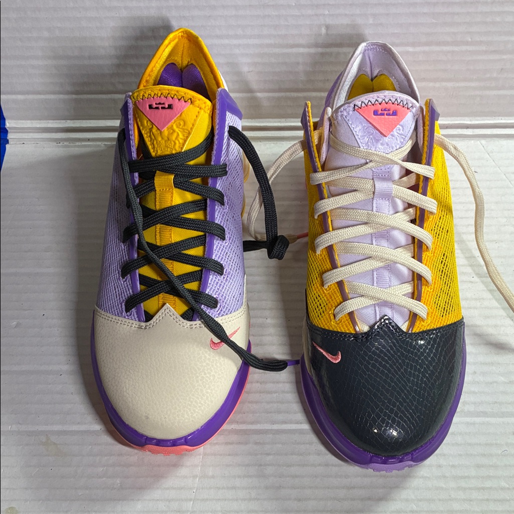 Nike Mismatched Purple Yellow  Cream Basketball Shoes Brand New Sku Do9829500